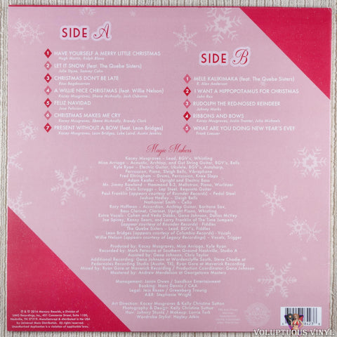 Kacey Musgraves ‎– A Very Kacey Christmas vinyl record back cover