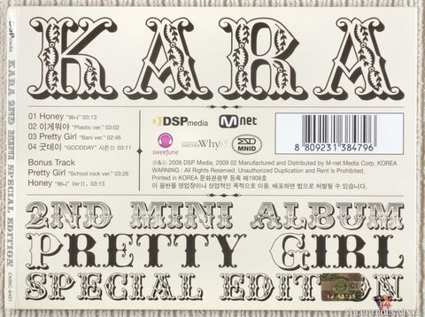 KARA – Pretty Girl CD back cover