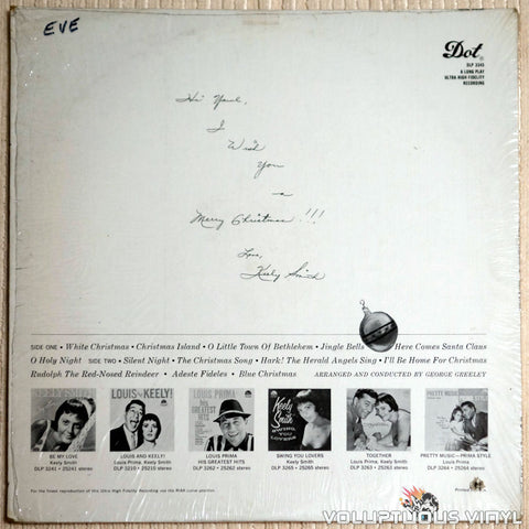 Keely Smith ‎– A Keely Christmas - Vinyl Record - Back Cover