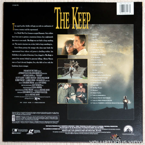 The Keep - LaserDisc - Back Cover