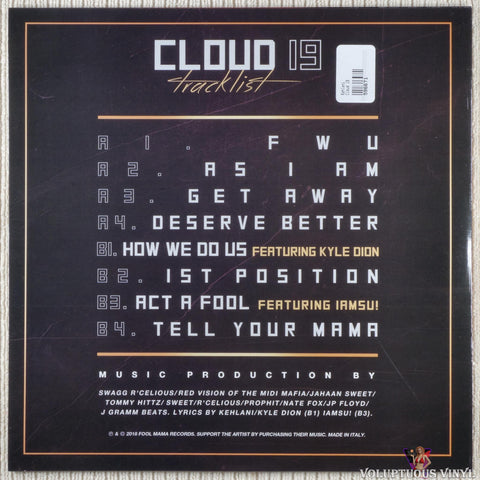 Kehlani – Cloud 19 vinyl record back cover