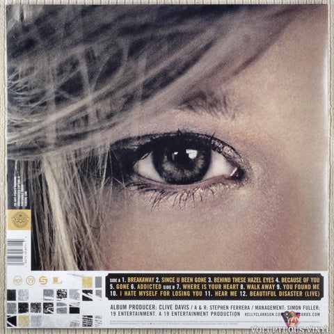 Kelly Clarkson ‎– Breakaway vinyl record back cover