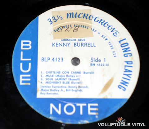 Kenny Burrell ‎– Midnight Blue - Vinyl Record - Label
