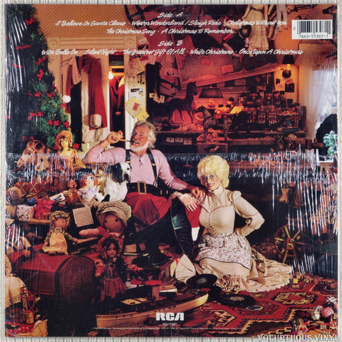 Kenny Rogers & Dolly Parton – Once Upon A Christmas vinyl record back cover