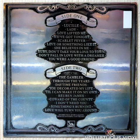 Kenny Rogers ‎– Twenty Greatest Hits vinyl record back cover