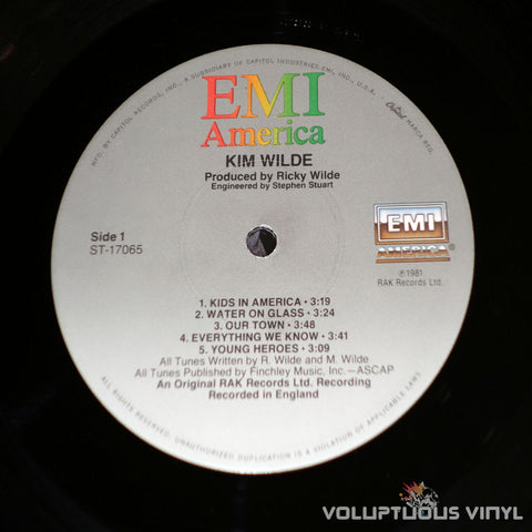 Kim Wilde ‎– Kim Wilde - Vinyl Record - EMI Label