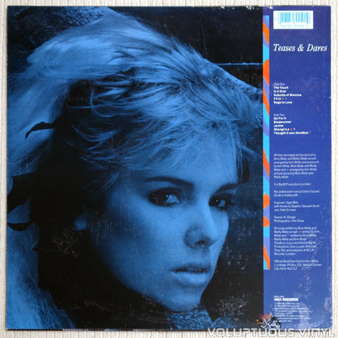 Kim Wilde ‎– Teases & Dares - Vinyl Record - Back Cover