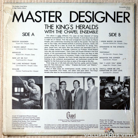 The King's Heralds ‎– Master Designer vinyl record back cover