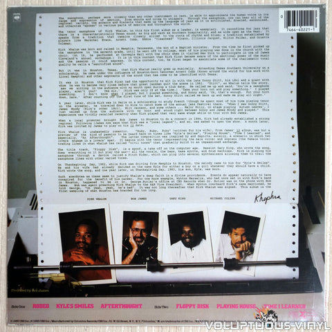 Kirk Whalum ‎– Floppy Disk - Vinyl Record - Back Cover