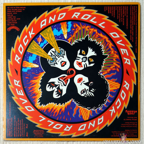 Kiss ‎– Rock And Roll Over vinyl record back cover
