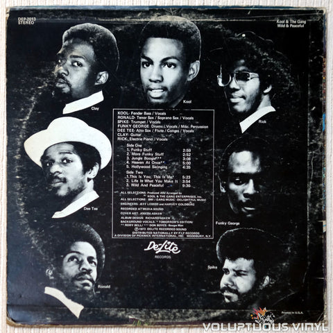 Kool & The Gang ‎– Wild And Peaceful vinyl record back cover