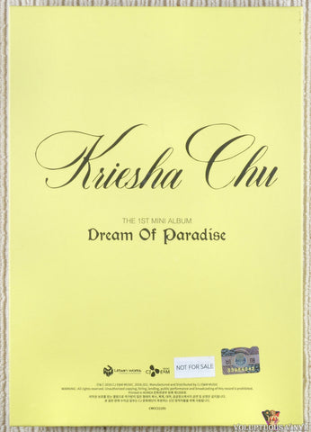 Kriesha Chu ‎– Dream Of Paradise CD back cover