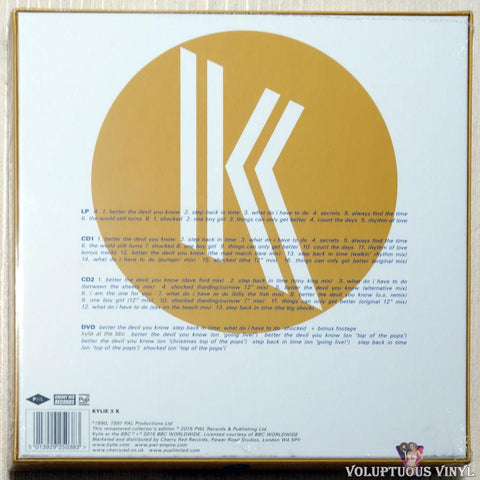 Kylie Minogue ‎– Rhythm Of Love vinyl record back cover