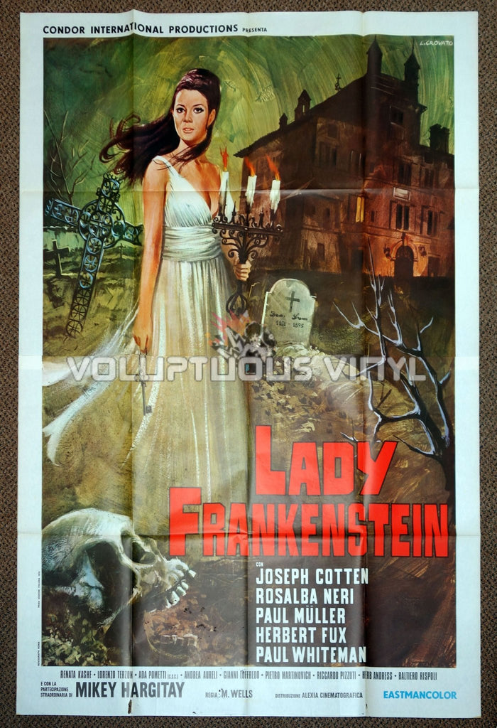 Lady Frankenstein (1971) - Italian 4F - Rosalba Neri In Spooky Graveyard Movie Poster