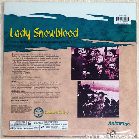 Lady Snowblood 2: Love Song of Vengeance - Laserdisc - Back Cover