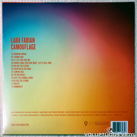 Lara Fabian ‎– Camouflage vinyl record back cover