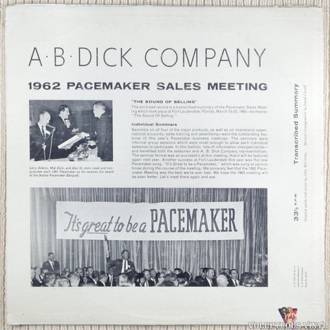 Larry Aikens, Mat Dick, Alex St. John – The Sounds Of Selling: A. B. Dick Company 1962 Pacemaker Sales Meeting vinyl record back cover