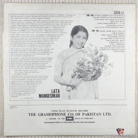 Lata Mangeshkar – Haunting Melodies Of Lata Mangeshkar vinyl record back cover
