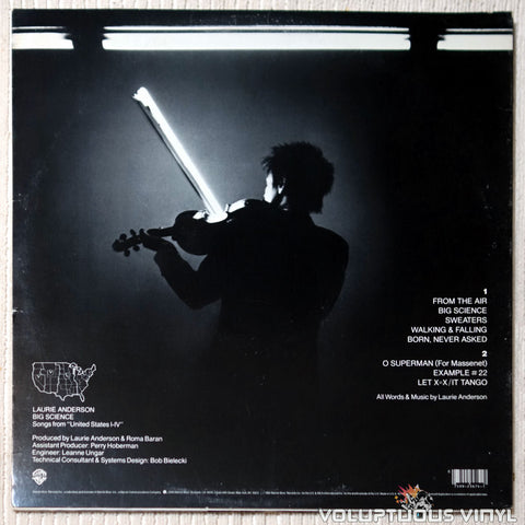 Laurie Anderson ‎– Big Science - Vinyl Record - Back Cover