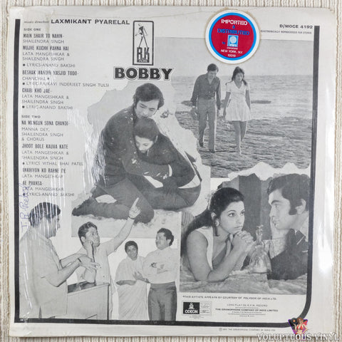 Laxmikant-Pyarelal – Bobby vinyl record back cover