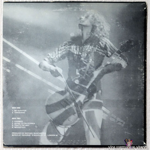 Led Zeppelin ‎– Kashmir vinyl record back cover