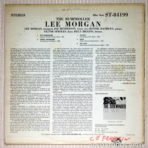 Lee Morgan ‎– The Rumproller - Vinyl Record - Back Cover