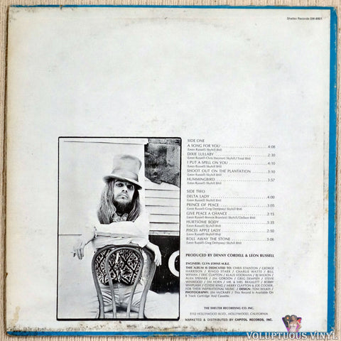Leon Russell ‎– Leon Russell vinyl record back cover