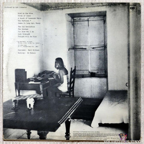 Leonard Cohen ‎– Songs From A Room vinyl record back cover