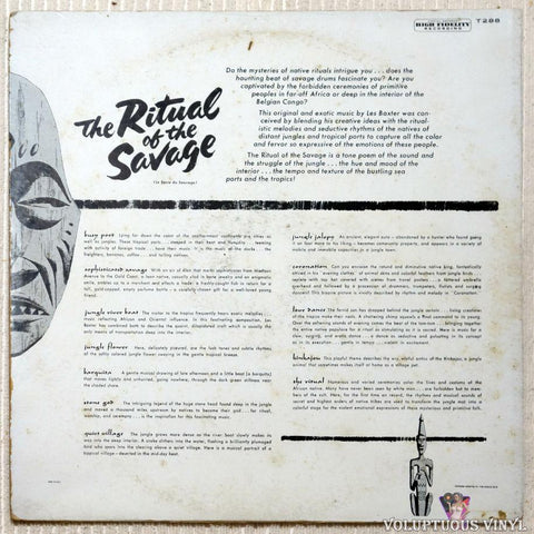 Les Baxter And His Orchestra ‎– Ritual Of The Savage (Le Sacre Du Sauvage) vinyl record back cover