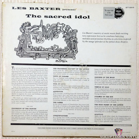 Les Baxter ‎– The Sacred Idol vinyl record back cover