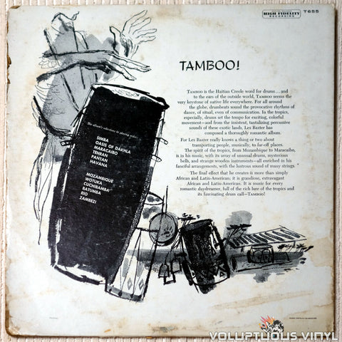 Les Baxter, His Chorus And Orchestra ‎– Tamboo! vinyl record back cover