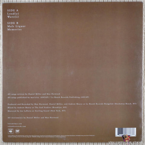 Lewis Del Mar ‎– EP vinyl record back cover