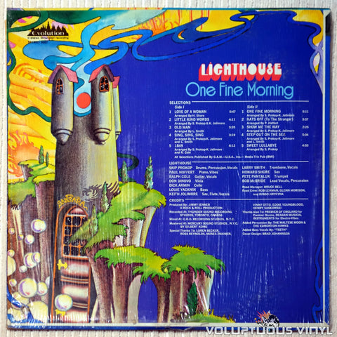 Lighthouse ‎– One Fine Morning vinyl record back cover