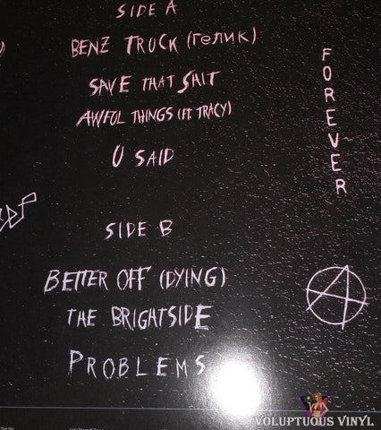 Lil Peep ‎– Come Over When You're Sober, Pt. 1 & Pt. 2 vinyl record tracklist misprint