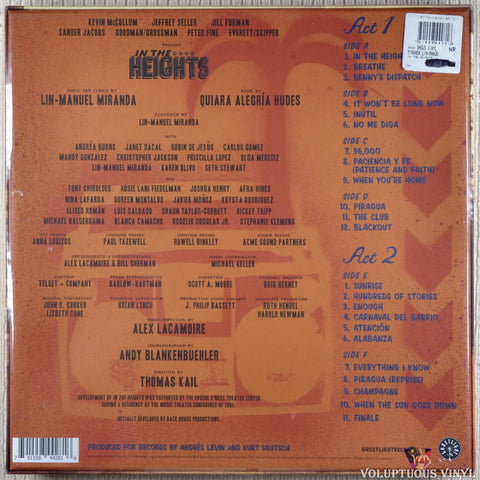 Lin-Manuel Miranda ‎– In The Heights: Original Broadway Cast Recording vinyl record back cover