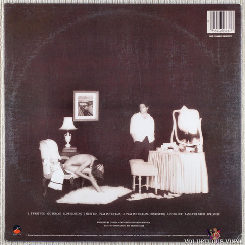 Lindsey Buckingham – Go Insane vinyl record back cover