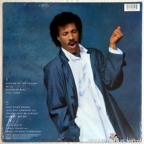 Lionel Richie ‎– Dancing On The Ceiling - Vinyl Record - Back Cover