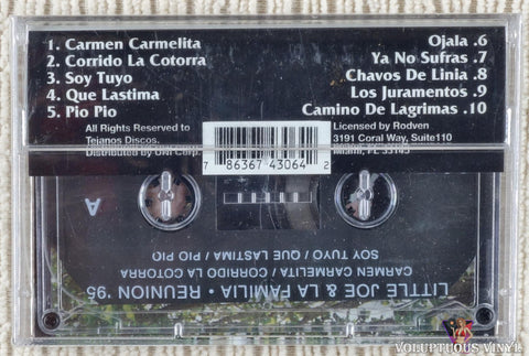 Little Joe & La Familia ‎– Reunion '95 cassette tape back cover