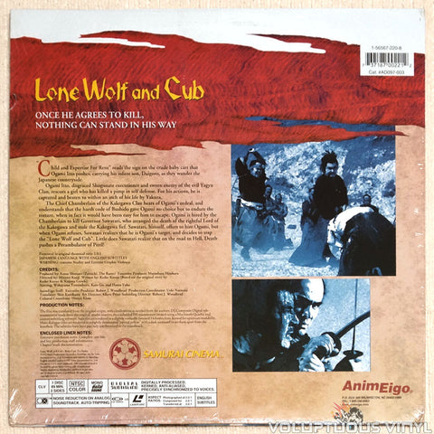 Lone Wolf & Cub 3: Baby Cart to Hades - Laserdisc - Back Cover