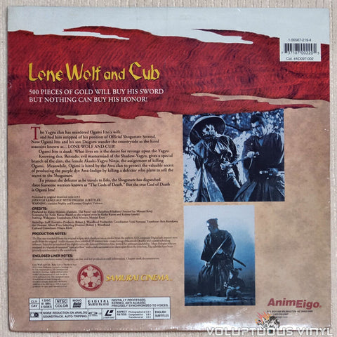 Lone Wolf & Cub 2: Baby Cart at the River Styx - Laserdisc - Back Cover