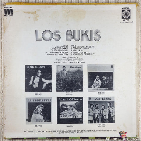 Los Bukis ‎– Los Bukis vinyl record back cover