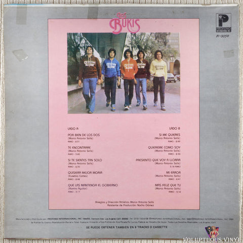 Los Bukis – Presiento Que Voy A Llorar vinyl record back cover