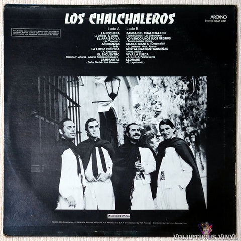 Los Chalchaleros ‎– Los Chalchaleros vinyl record back cover