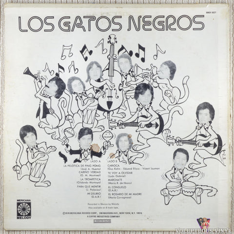 Los Gatos Negros De Tiberio – Incontenibles vinyl record back cover