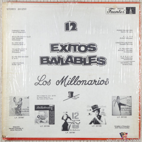 Los Millonarios – 12 Exitos Bailables vinyl record back cover