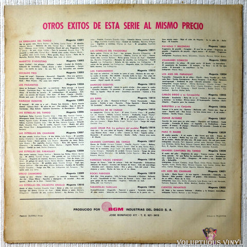 Los Parranderos ‎– Viaje A La Luna vinyl record back cover