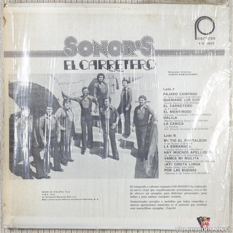Los Sonor's – El Carretero vinyl record back cover