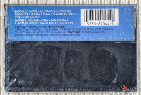 Los Tigres Del Norte – Con Sentimiento Y Sabor cassette tape back cover