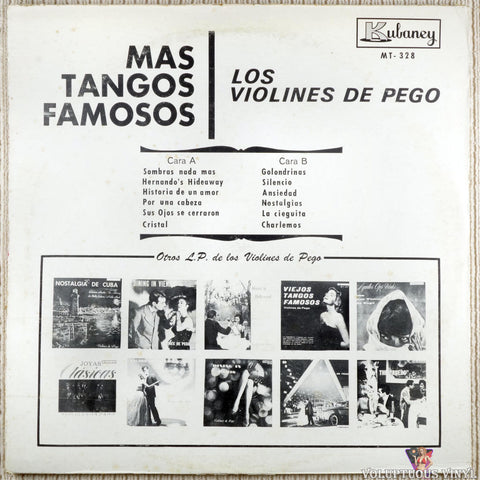 Los Violines De Pego ‎– Mas Tangos Famosos (Vol. III) vinyl record back cover