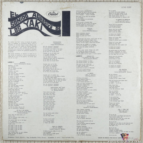 Los Yaki ‎– El Sonido Agresivo De Los Yaki vinyl record back cover